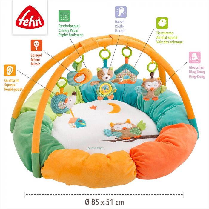 3-D Comfy Play Activity Nest: Ultimate Baby and Toddler Entertainment with 5 Removable Toys -Sleeping Forest - Image 3
