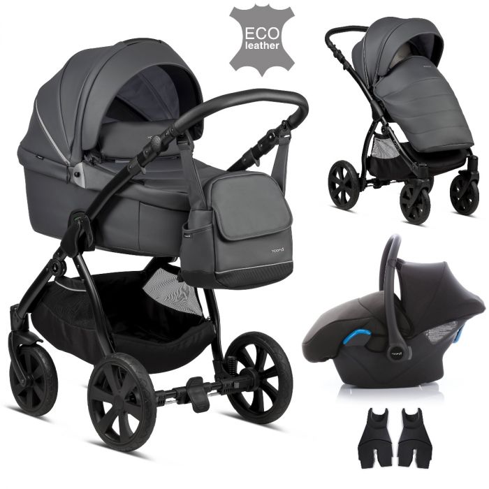 Noordi FJORDI 3 IN 1 Travel System - Leather Finish Shadow Grey