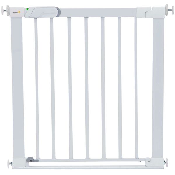 Safety 1st SecureTech Flat Step Safety Metal Gate with Thin Step Over Bar (73 to 80cm) - White