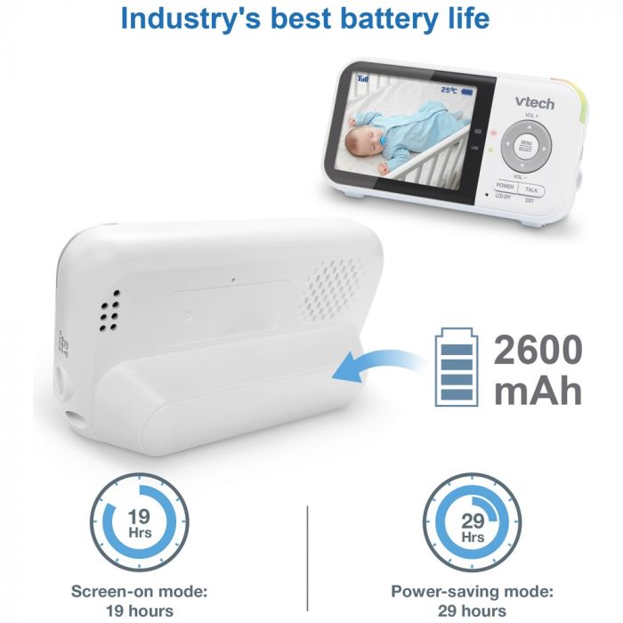 VTech 2.8" VM819 Video Baby Monitor - Night vision, long battery life, sounds & lullabies - Image 2