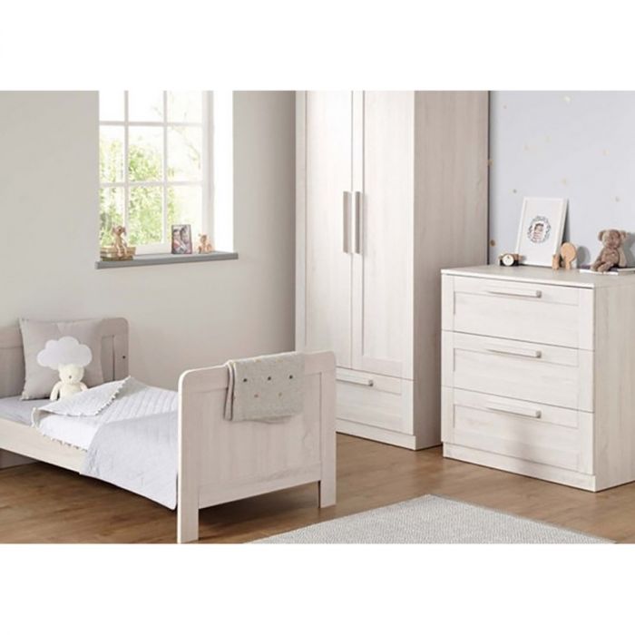 Mamas & Papas Atlas Cotbed, Dresser & Wardrobe Package - Nimbus White