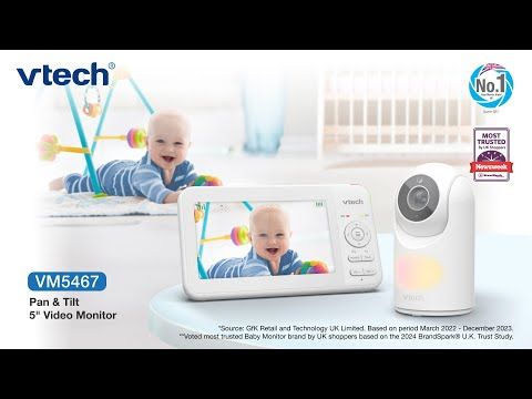VTech VM5467 5" Video Baby Monitor with 360° Pan, Night Vision, Colour Night Light & Long Battery Life - Image 2