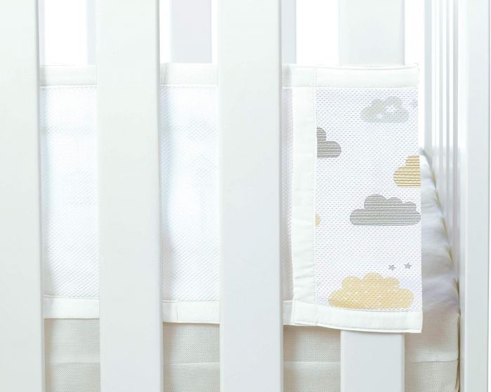 BreathableBaby Mesh Cot Bed Liner – Classic Collection – Fits 4 Sides – Safe Anti-Bumper Design – Cloud 9 - Image 3