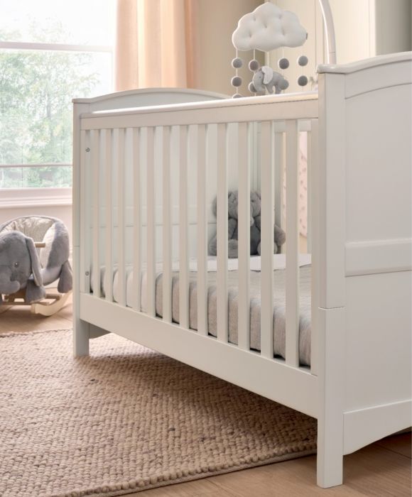 Mamas & Papas Flyn 2 Piece White Cotbed Set with Dresser Changer - Image 2