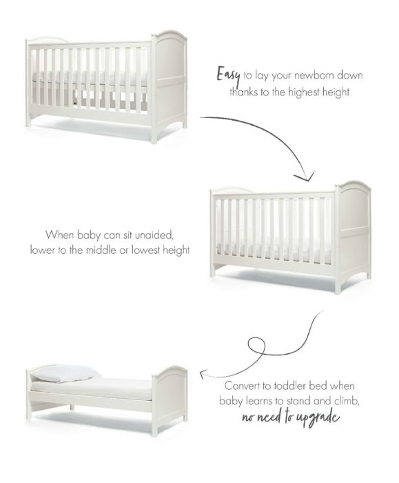 Mamas & Papas Flyn 2 Piece White Cotbed Set with Dresser Changer - Image 8