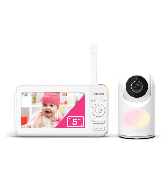 VTech VM5467 5" Video Baby Monitor with 360° Pan, Night Vision, Colour Night Light & Long Battery Life