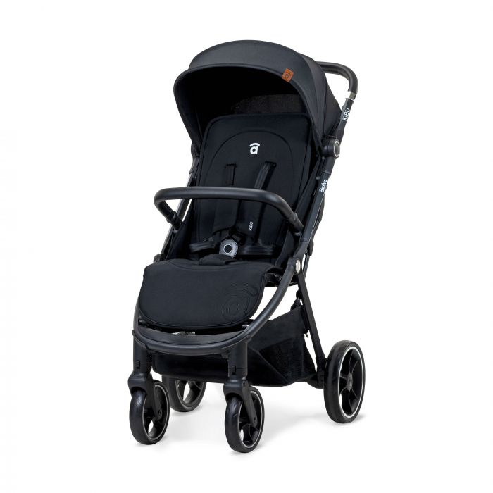 Asalvo Kibu Lightweight Stroller (Birth to 22 kg) + FREE Osann Footmuff - Black - Image 2