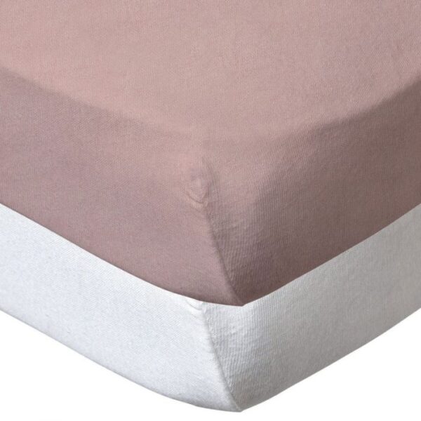 Babycalin 2-Pack Cot Fitted Sheets – 120x60 cm – 100% Cotton – White & Pink