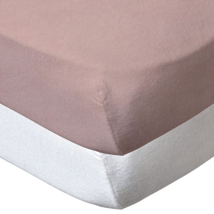 Babycalin 2-Pack Cot Fitted Sheets – 120x60 cm – 100% Cotton – White & Pink