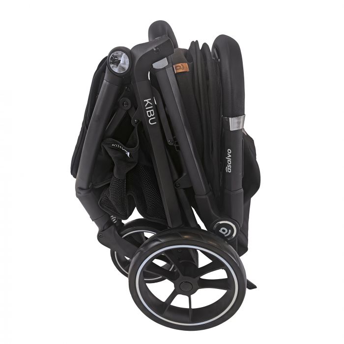 Asalvo Kibu Lightweight Stroller (Birth to 22 kg) + FREE Osann Footmuff - Black - Image 7