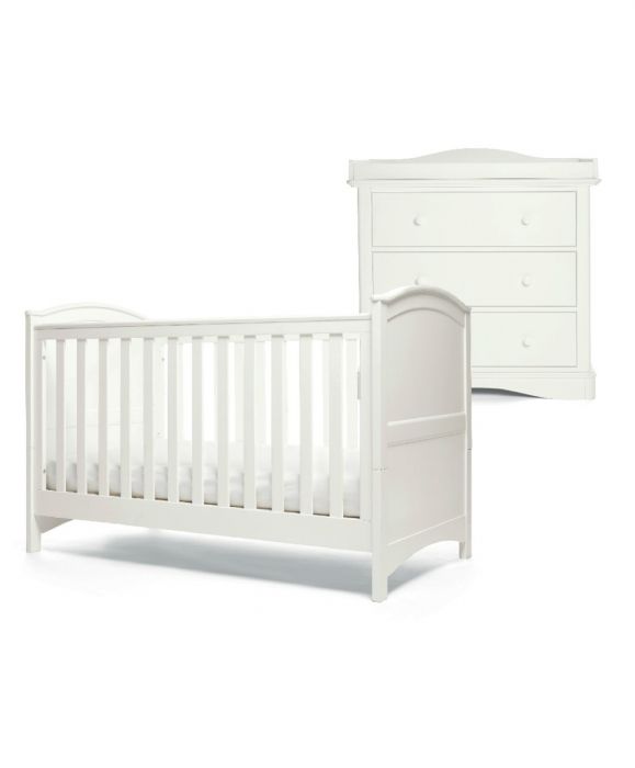 Mamas & Papas Flyn 2 Piece White Cotbed Set with Dresser Changer - Image 7